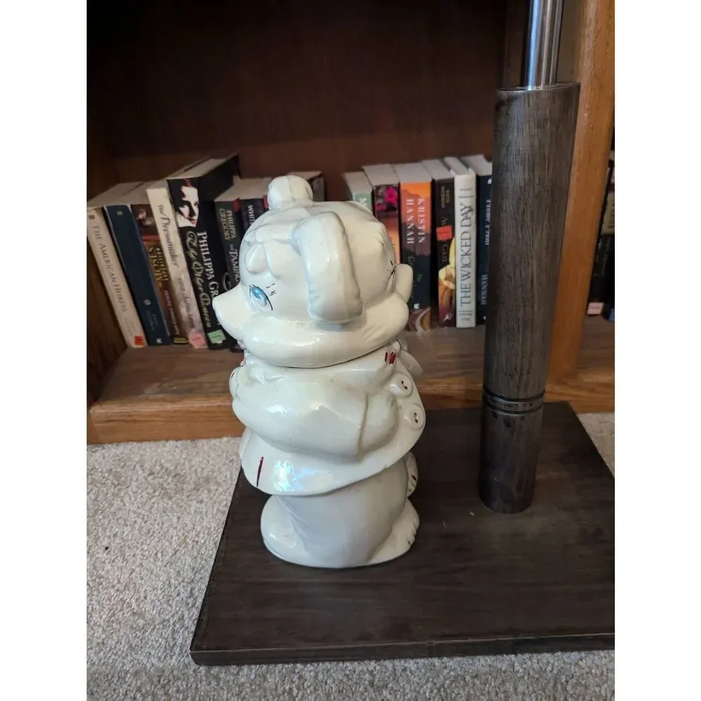 NOSTALGIC VINTAGE 1940S TURNABOUT BOY/GIRL  BEAR COOKIE JAR BY SHAWNEE POTTERY